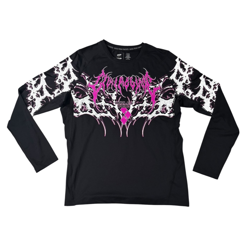Civil Regime Batman Harley Quinn Long Sleeve Shirt Black Pink Graphic Mens XXL‎